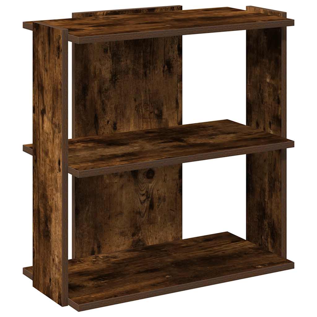 Libreria a 3 Ripiani Rovere Fumo 60x30x60 cm Legno Multistrato
