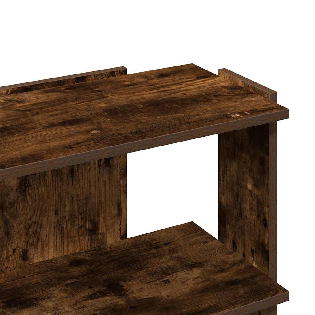 Libreria a 3 Ripiani Rovere Fumo 60x30x60 cm Legno Multistrato