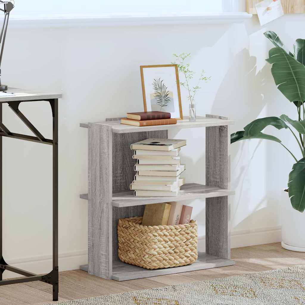 Libreria a 3 Ripiani Grigio Sonoma 60x30x60cm Legno Multistrato