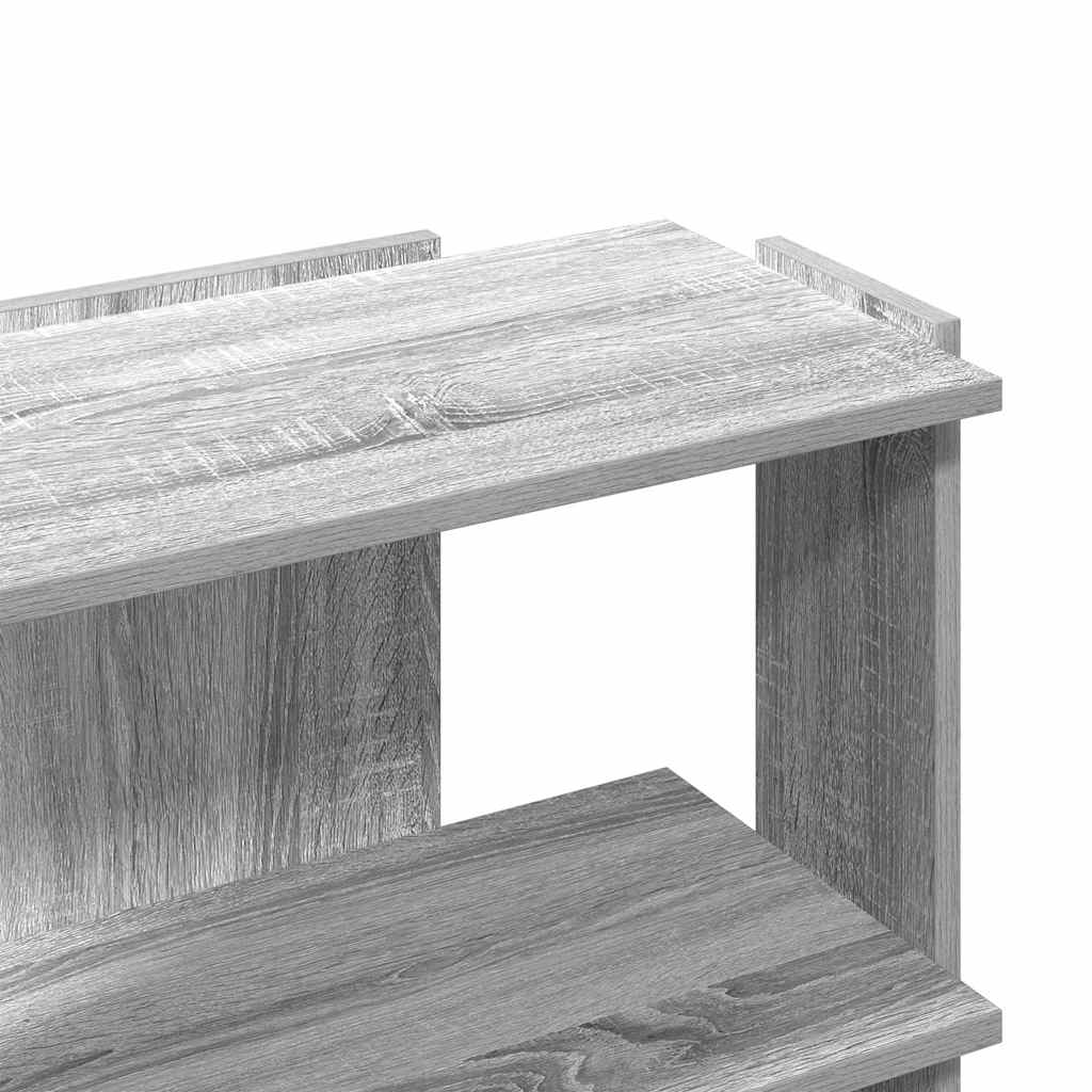 Libreria a 3 Ripiani Grigio Sonoma 60x30x60cm Legno Multistrato