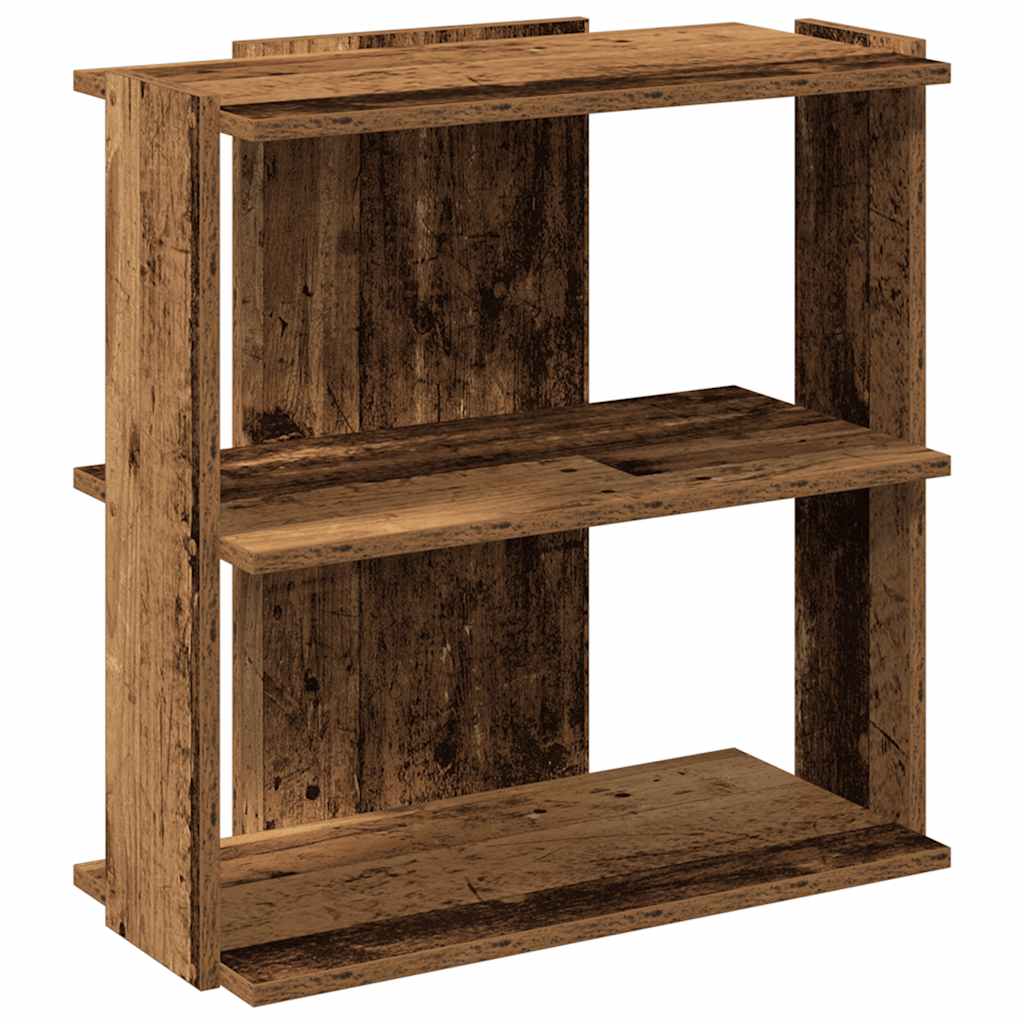 Libreria a 3 Ripiani Legno Vecchio 60x30x60cm Legno Multistrato