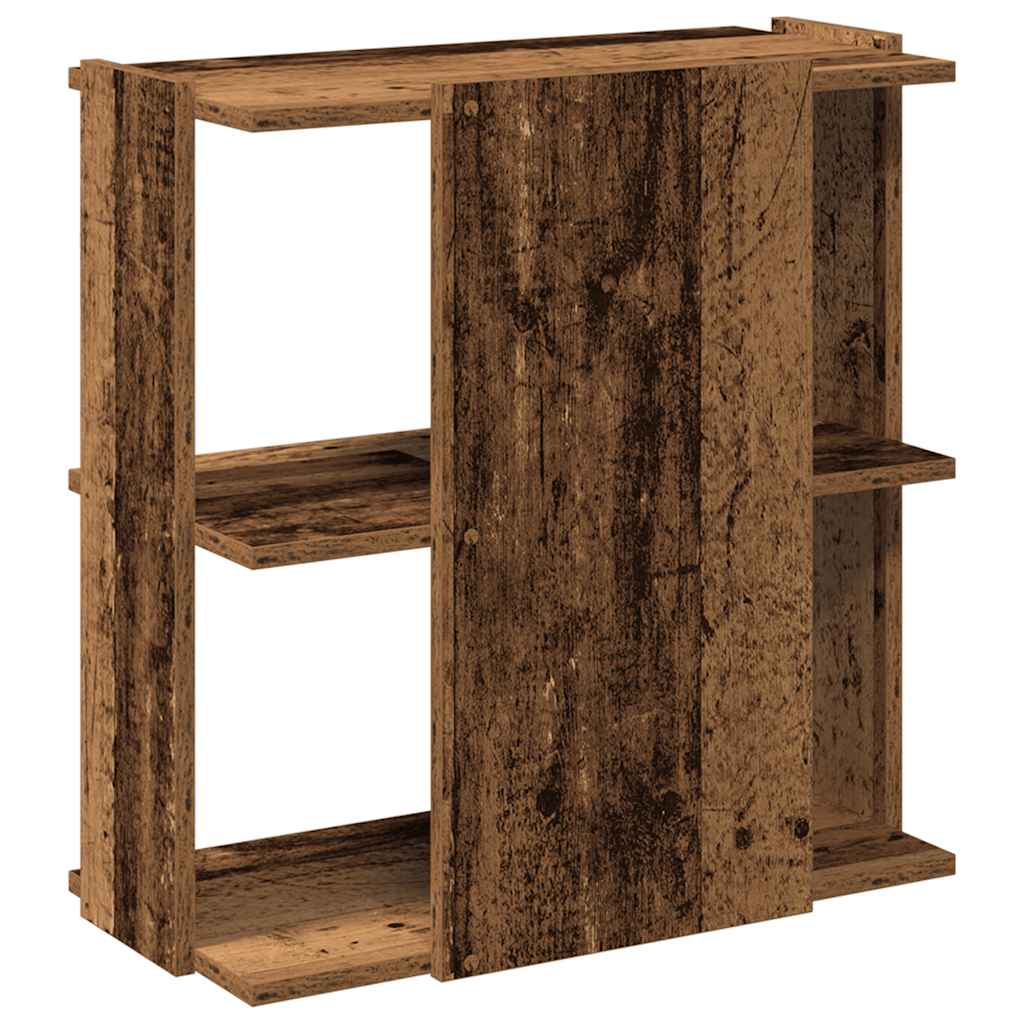 Libreria a 3 Ripiani Legno Vecchio 60x30x60cm Legno Multistrato