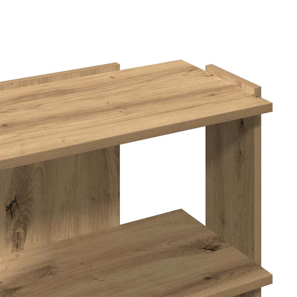Libreria a 3 Ripiani Rovere Artigianale 60x30x60 cm