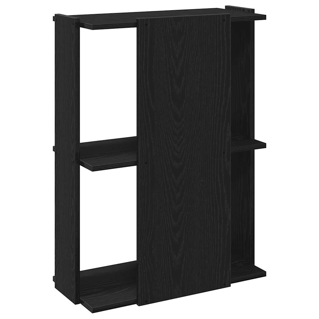 Libreria a 3 Ripiani Nera 60x30x80 cm in Legno Multistrato