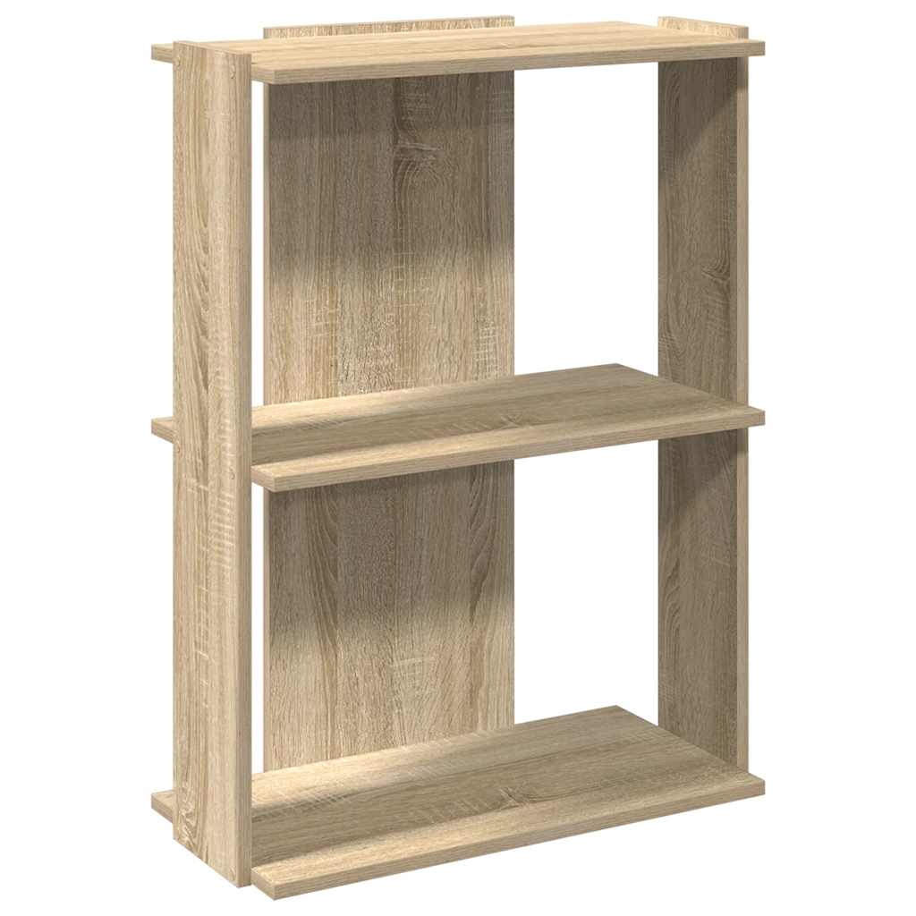 Libreria 3 Ripiani Rovere Sonoma 60x30x80 cm Legno Multistrato