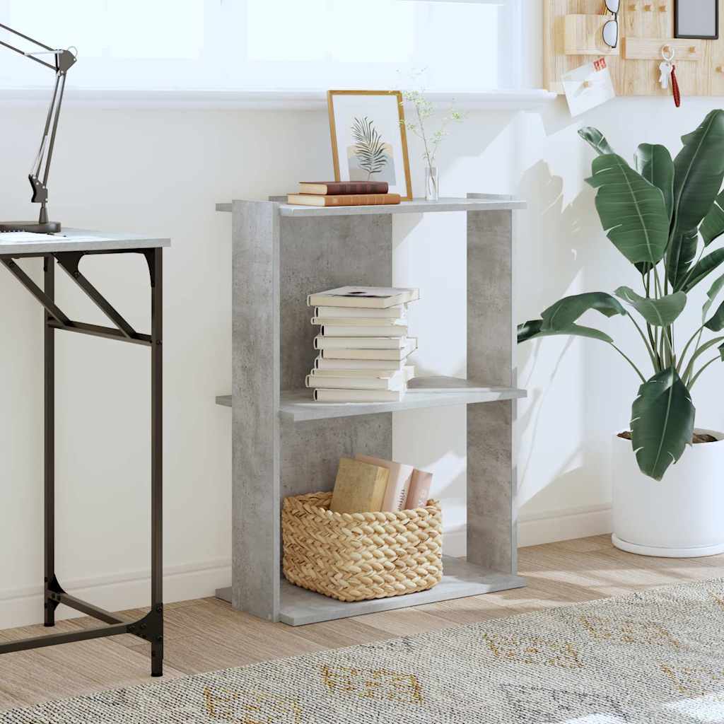 Libreria 3 Ripiani Grigio Cemento 60x30x80 cm Multistrato