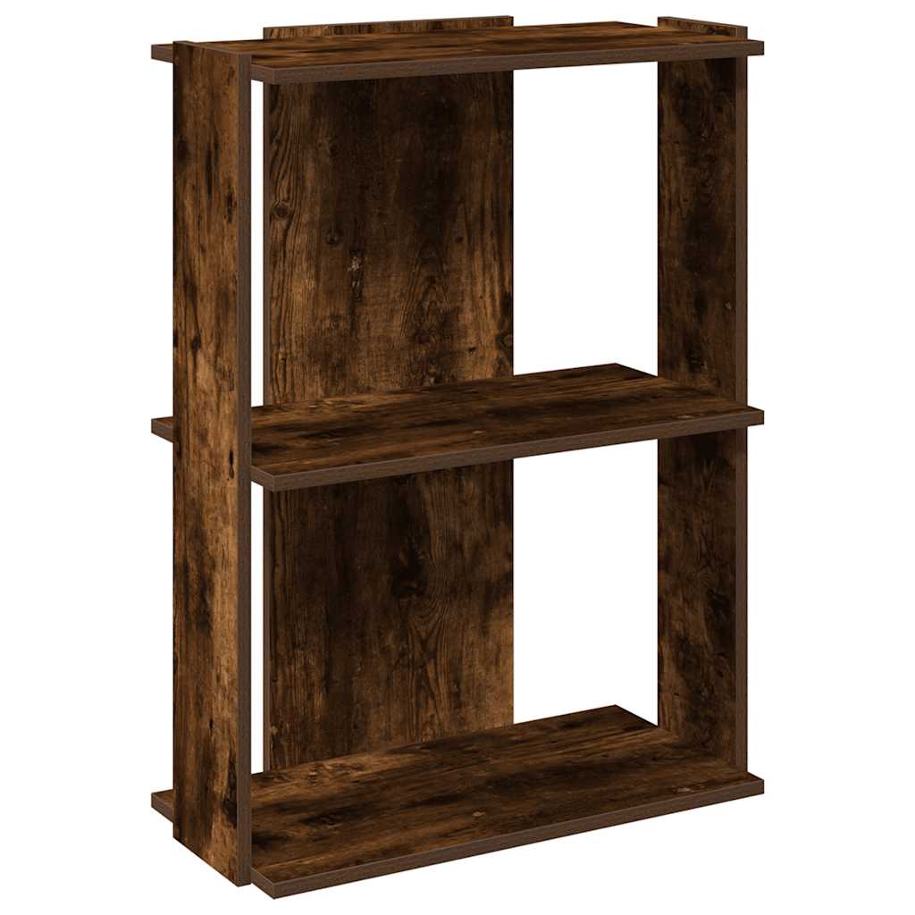 Libreria a 3 Ripiani Rovere Fumo 60x30x80 cm Legno Multistrato