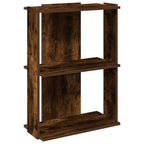 Libreria a 3 Ripiani Rovere Fumo 60x30x80 cm Legno Multistrato