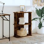 Libreria a 3 Ripiani Rovere Fumo 60x30x80 cm Legno Multistrato