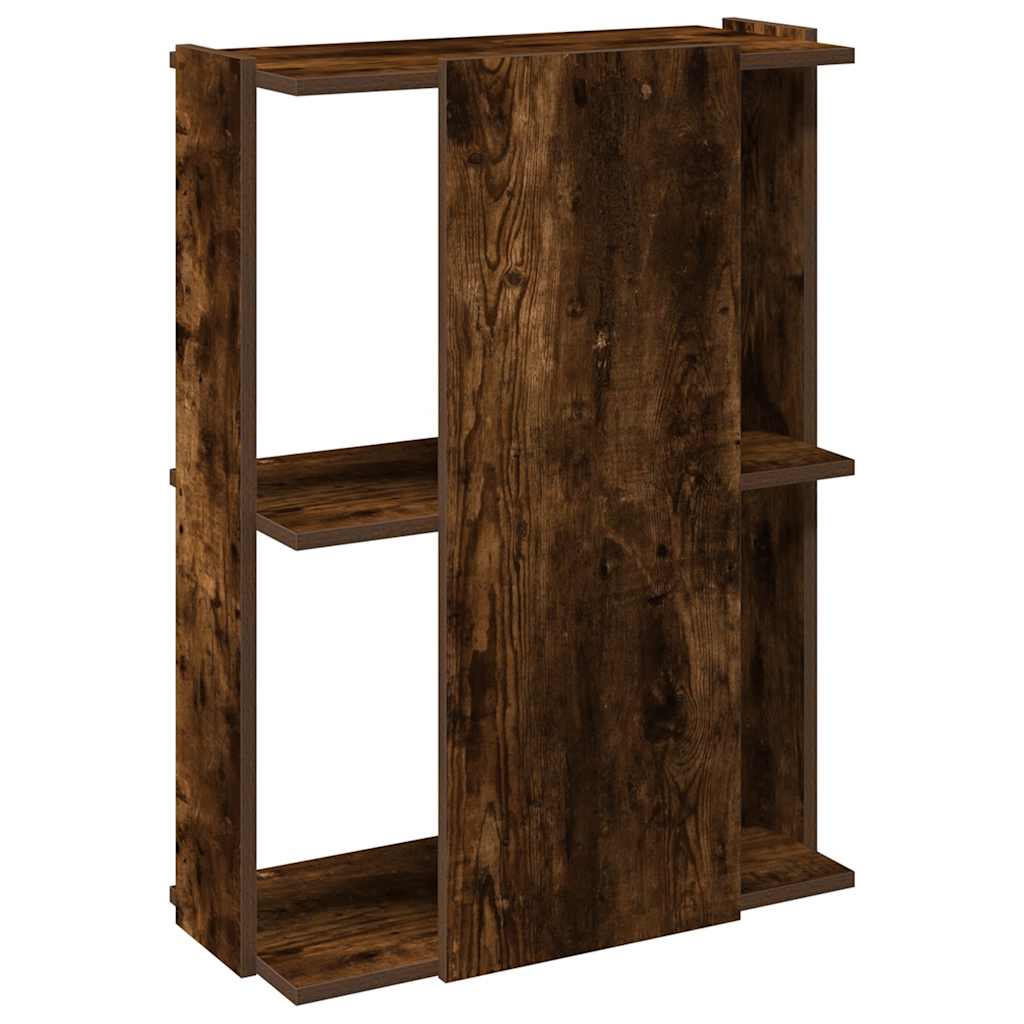 Libreria a 3 Ripiani Rovere Fumo 60x30x80 cm Legno Multistrato