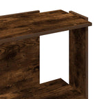 Libreria a 3 Ripiani Rovere Fumo 60x30x80 cm Legno Multistrato