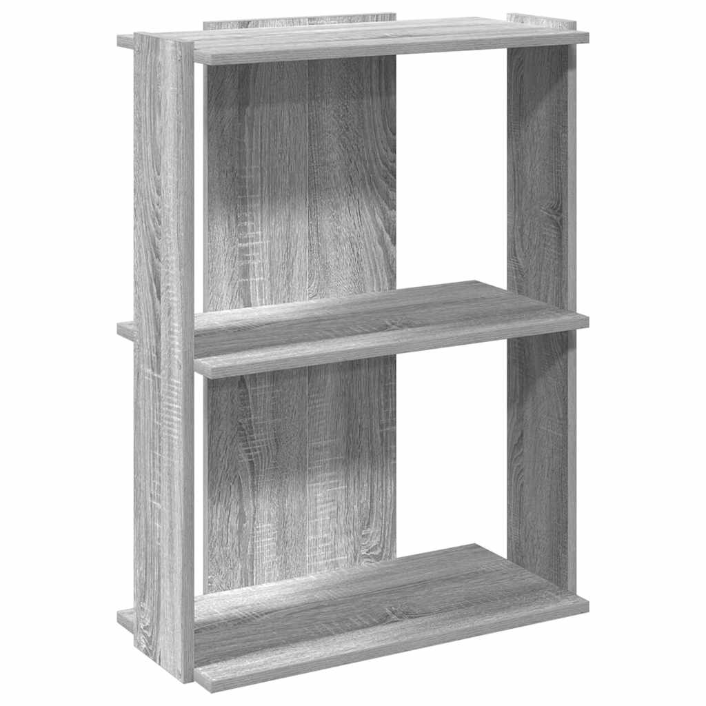 Libreria a 3 Ripiani Grigio Sonoma 60x30x80cm Legno Multistrato