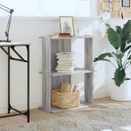 Libreria a 3 Ripiani Grigio Sonoma 60x30x80cm Legno Multistrato