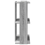 Libreria a 3 Ripiani Grigio Sonoma 60x30x80cm Legno Multistrato