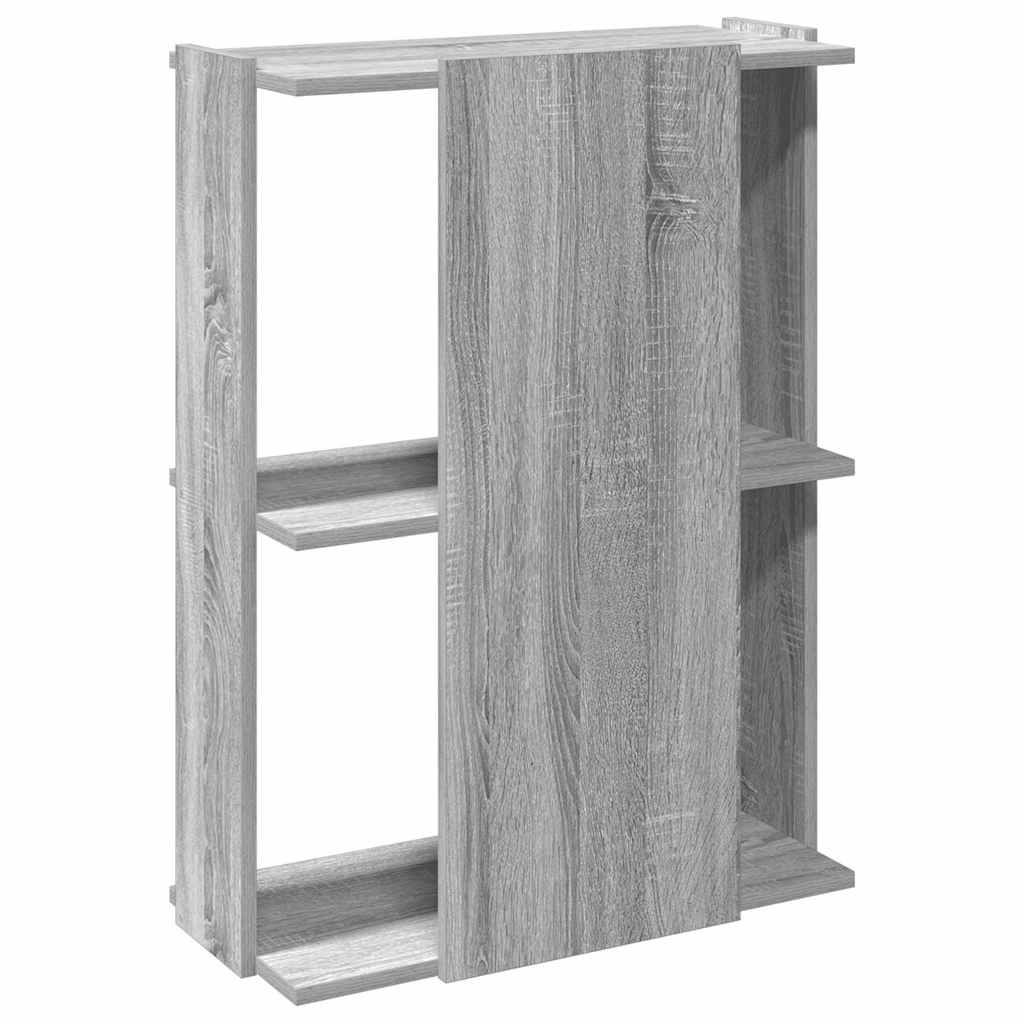 Libreria a 3 Ripiani Grigio Sonoma 60x30x80cm Legno Multistrato
