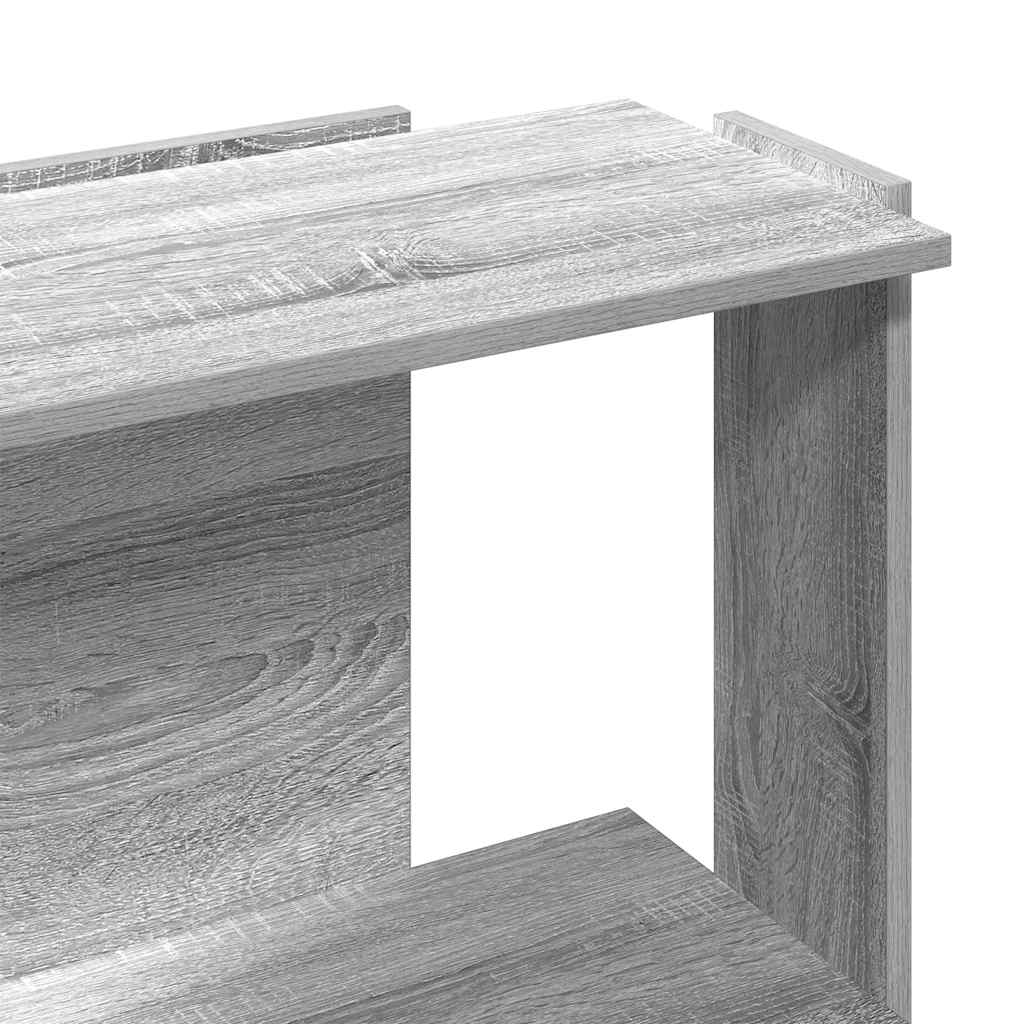 Libreria a 3 Ripiani Grigio Sonoma 60x30x80cm Legno Multistrato