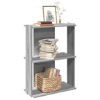 Libreria a 3 Ripiani Grigio Sonoma 60x30x80cm Legno Multistrato