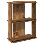 Libreria a 3 Ripiani Legno Antico 60x30x80 cm Legno Multistrato