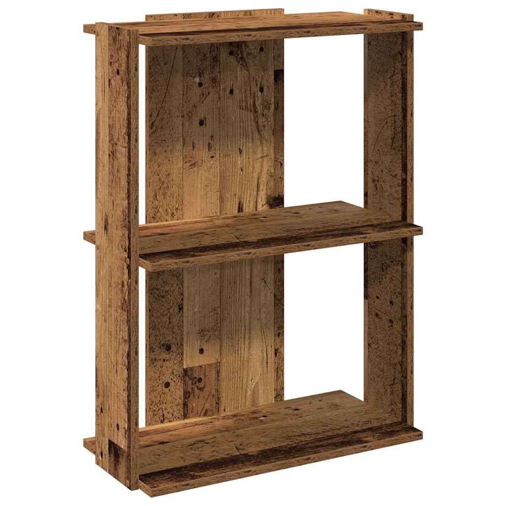 Libreria a 3 Ripiani Legno Antico 60x30x80 cm Legno Multistrato