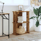 Libreria a 3 Ripiani Legno Antico 60x30x80 cm Legno Multistrato