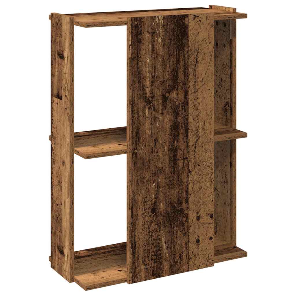 Libreria a 3 Ripiani Legno Antico 60x30x80 cm Legno Multistrato