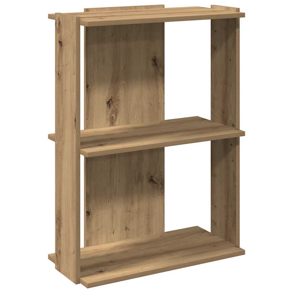 Libreria a 3 Ripiani Rovere 60x30x80 cm Legno Multistrato