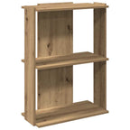 Libreria a 3 Ripiani Rovere 60x30x80 cm Legno Multistrato