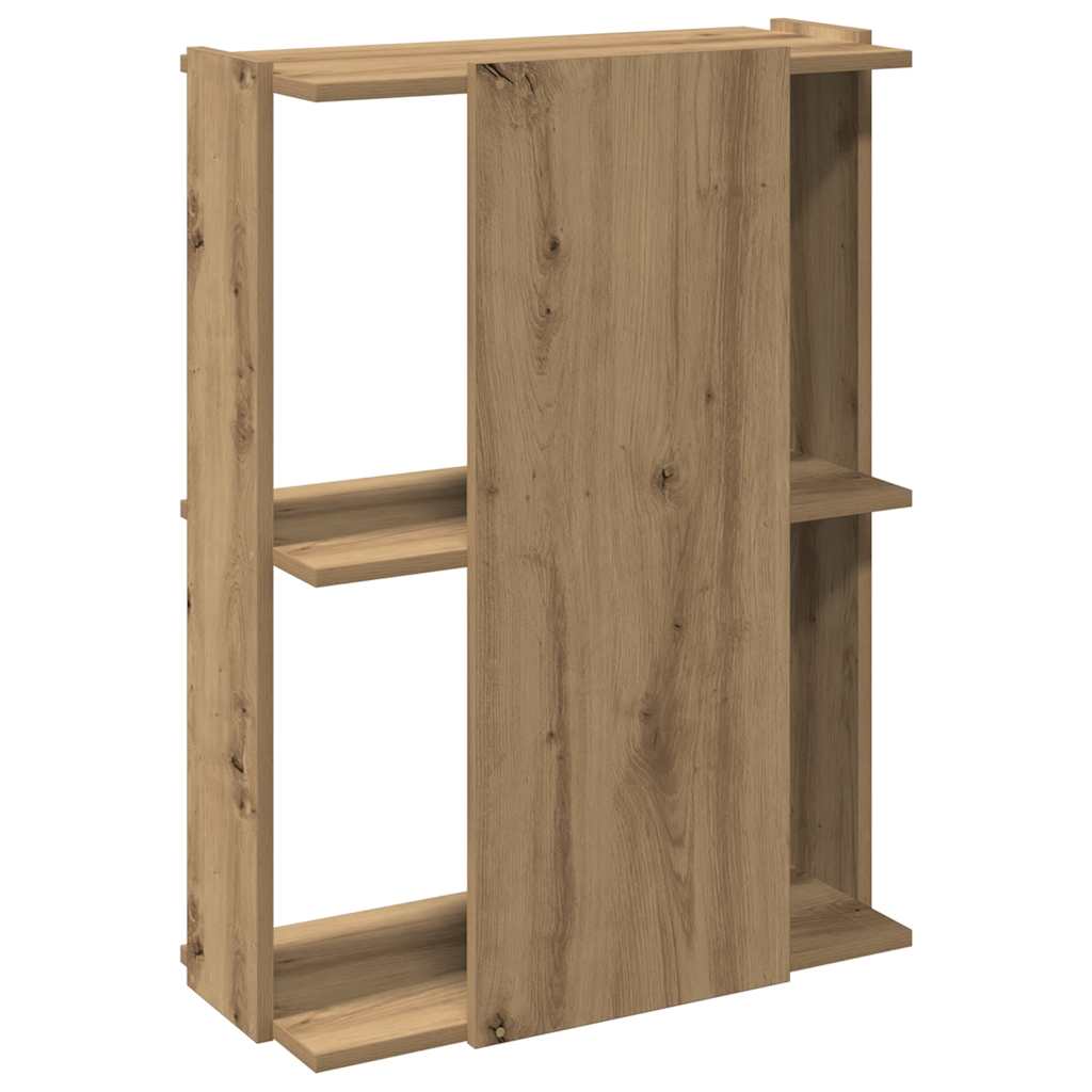 Libreria a 3 Ripiani Rovere 60x30x80 cm Legno Multistrato