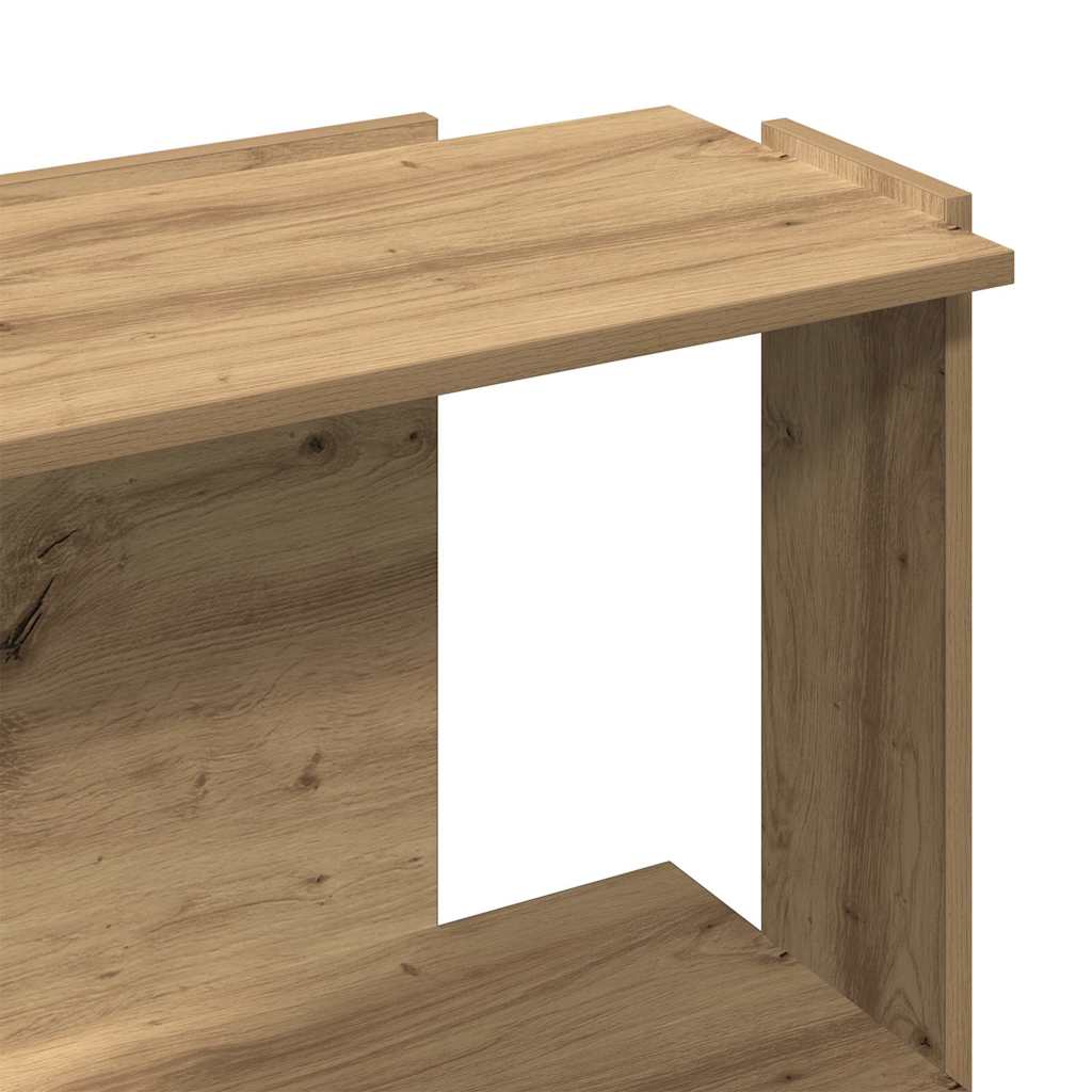 Libreria a 3 Ripiani Rovere 60x30x80 cm Legno Multistrato