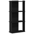 Libreria a 3 Ripiani Nera 60x30x120 cm in Legno Multistrato