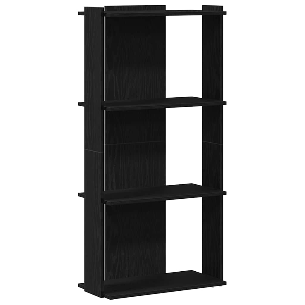 Libreria a 3 Ripiani Nera 60x30x120 cm in Legno Multistrato