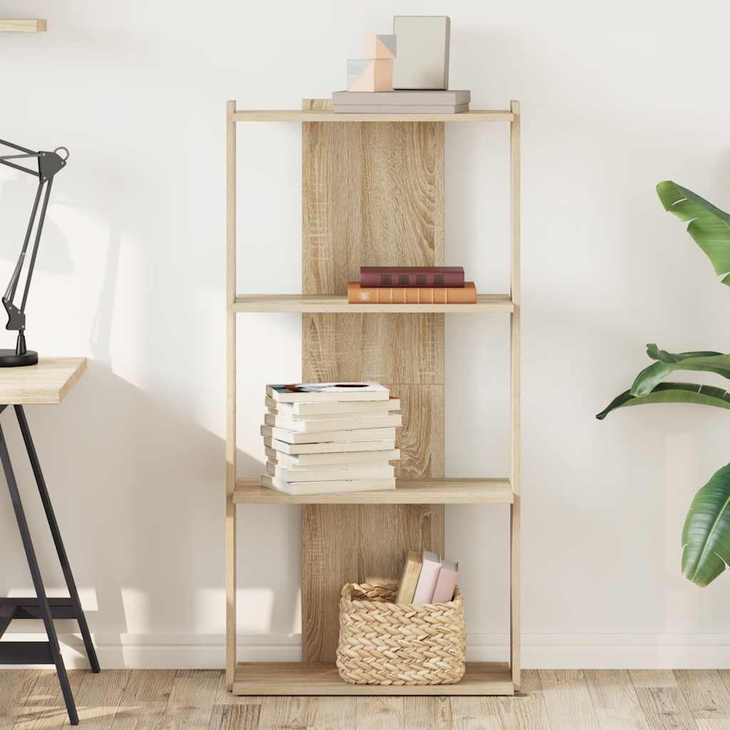 Libreria 3 Ripiani Rovere Sonoma 60x30x120 cm Legno Multistrato