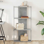 Libreria 3 Ripiani Grigio Cemento 60x30x120 cm Multistrato