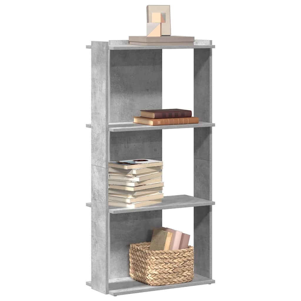 Libreria 3 Ripiani Grigio Cemento 60x30x120 cm Multistrato