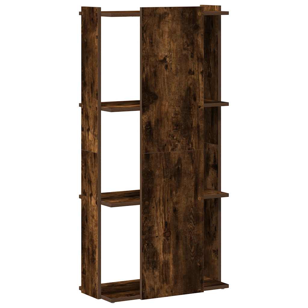 Libreria a 3 Ripiani Rovere Fumo 60x30x120 cm Legno Multistrato