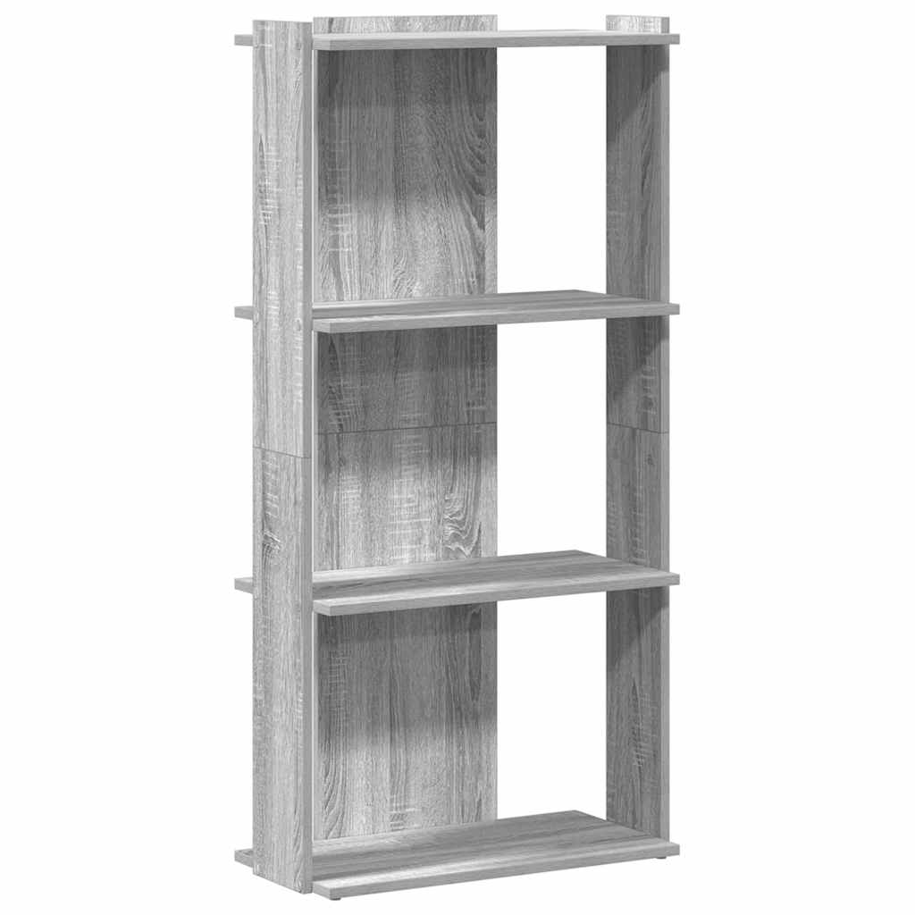 Libreria 3 Ripiani Grigio Sonoma 60x30x120cm Legno Multistrato