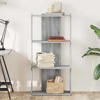 Libreria 3 Ripiani Grigio Sonoma 60x30x120cm Legno Multistrato