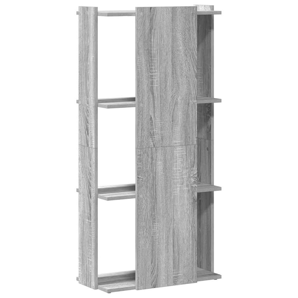 Libreria 3 Ripiani Grigio Sonoma 60x30x120cm Legno Multistrato