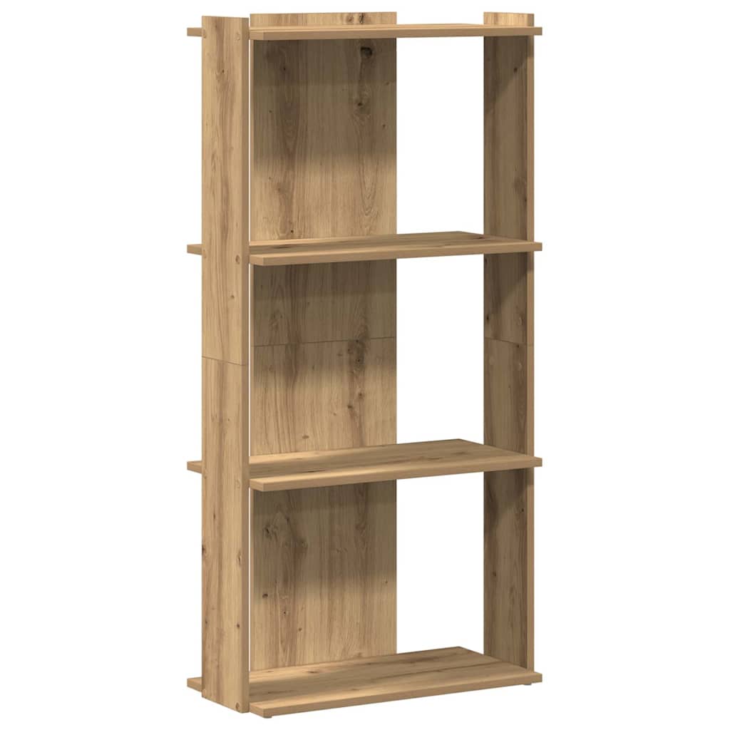Libreria a 3 Ripiani Rovere Artigianale 60x30x120 cm Truciolato
