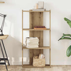 Libreria a 3 Ripiani Rovere Artigianale 60x30x120 cm Truciolato