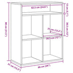 Libreria Grigio Sonoma 66x31x80 cm in Legno Multistrato