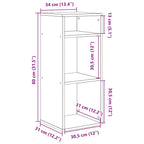 Libreria Nera 34x31x80 cm in Legno Multistrato