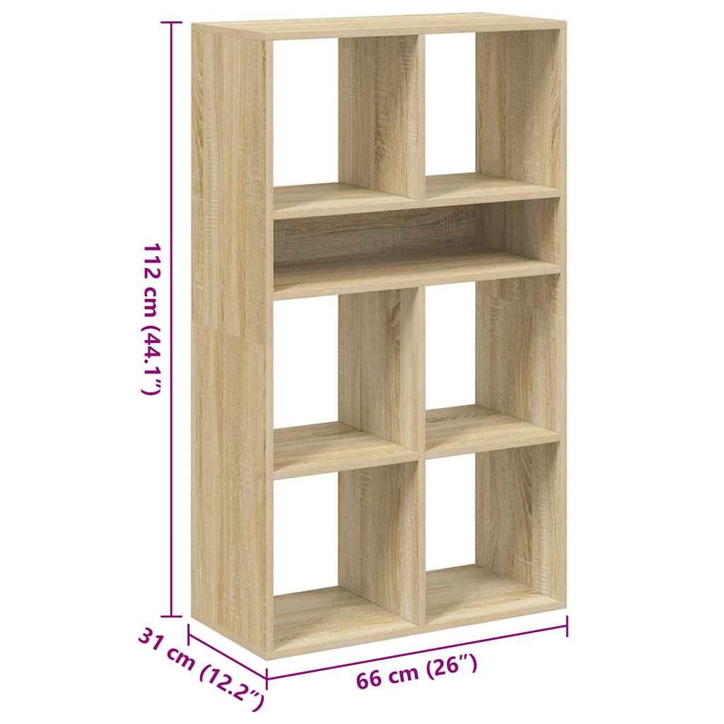 Libreria Rovere Sonoma 66x31x112 cm in Legno Multistrato