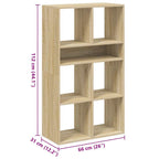 Libreria Rovere Sonoma 66x31x112 cm in Legno Multistrato