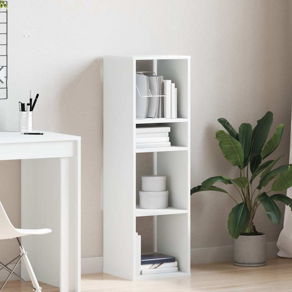 Libreria Bianca 34x31x112 cm in Legno Multistrato
