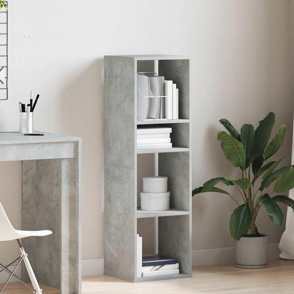 Libreria Grigio Cemento 34x31x112 cm in Legno Multistrato