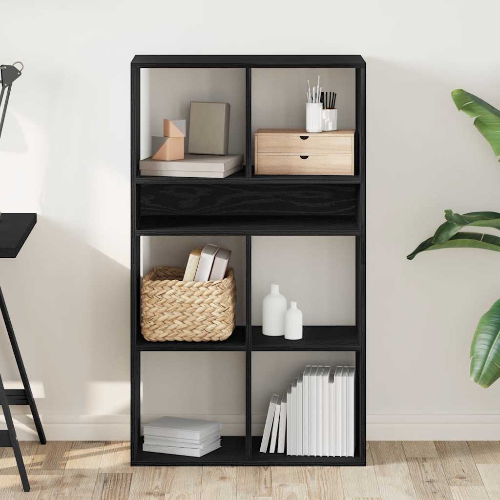Libreria Nera 66x31x112 cm in Legno Multistrato