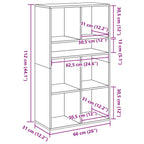 Libreria Nera 66x31x112 cm in Legno Multistrato