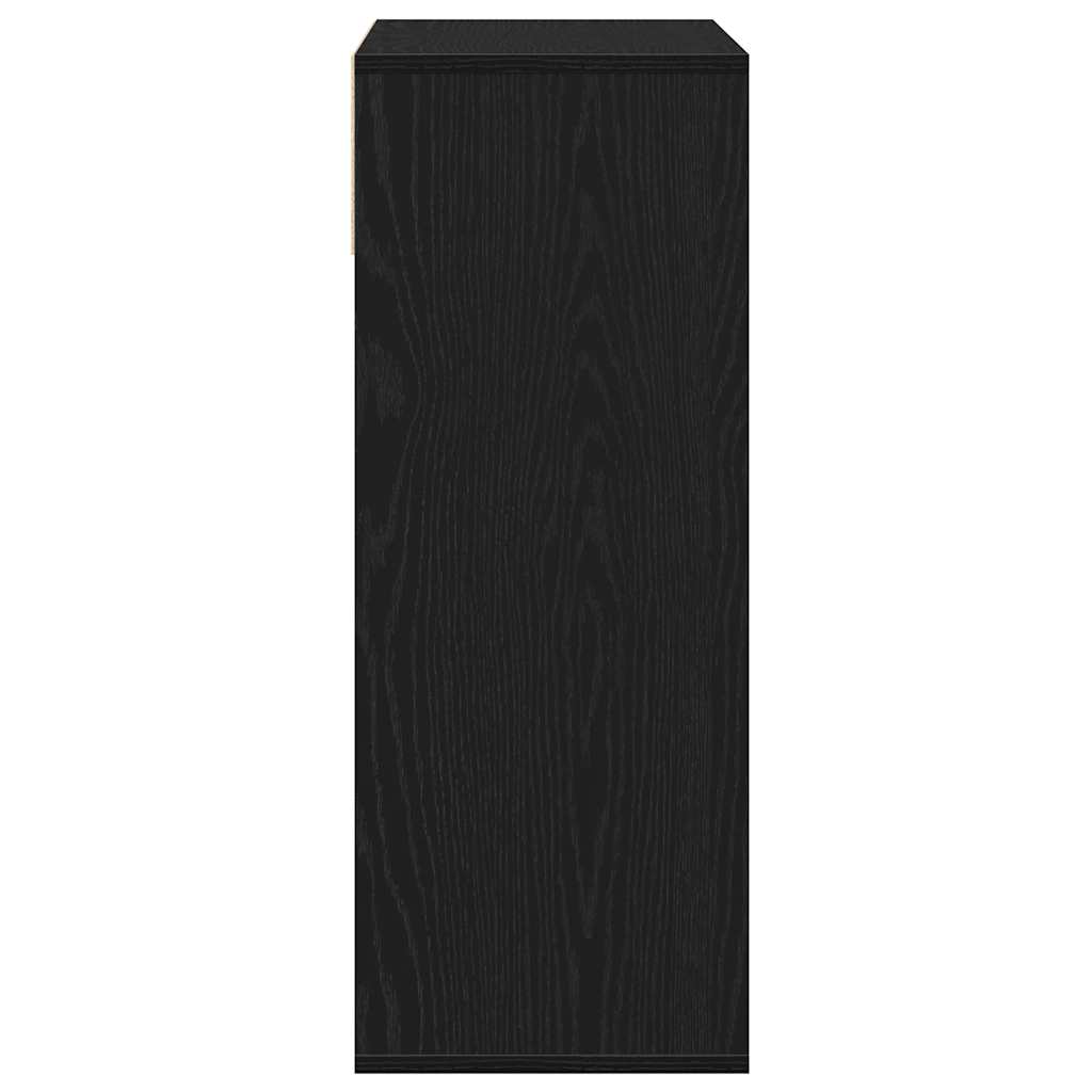 Libreria Nera 66x31x80 cm in Legno Multistrato