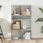 Libreria Grigio Cemento 66x31x112 cm in Legno Multistrato